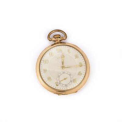 Lot 381 - A GOLD FILLED LONGINES OPEN FACE POCKET WATCH