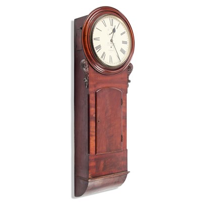 Lot 377 - A VICTORIAN MAHOGANY REGULATOR WALL CLOCK