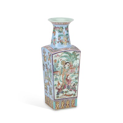 Lot 156 - A CHINESE PORCELAIN SQUARE-SECTION VASE