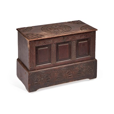 Lot 275 - A CARVED OAK COFFER BACH