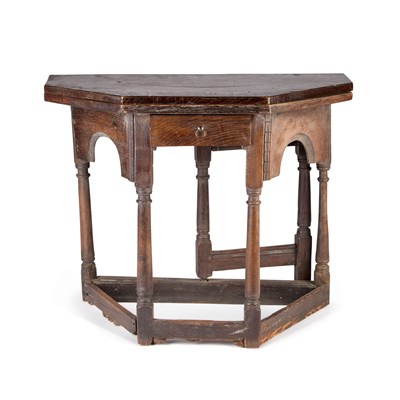 Lot 284 - A 17TH CENTURY OAK CREDENCE TABLE