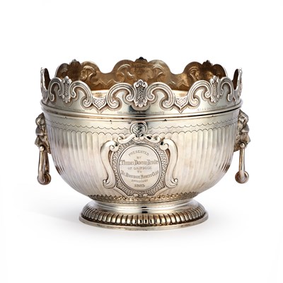 Lot 330 - A LARGE VICTORIAN SCOTTISH SILVER MONTEITH BOWL