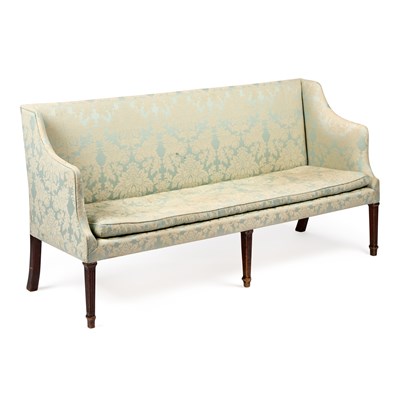 Lot 441 - A GEORGE III MAHOGANY AND UPHOLSTERED SOFA