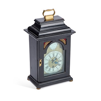 Lot 371 - A SMALL AUSTRIAN EBONISED BRACKET CLOCK