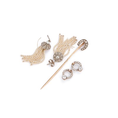 Lot 1006 - A GROUP OF DIAMOND JEWELLERY