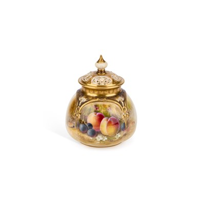 Lot 156 - A ROYAL WORCESTER FRUIT PAINTED VASE