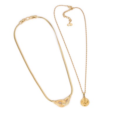 Lot 835 - CHRISTIAN DIOR, TWO GOLD TONE NECKLACES