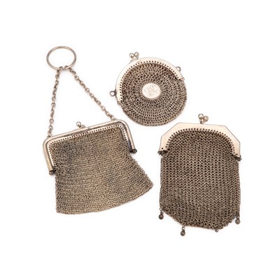 Lot 551 - TWO CONTINENTAL SILVER COIN PURSES