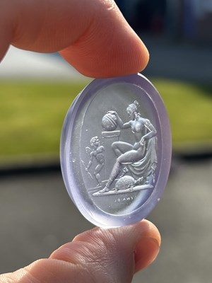 Lot 63 - A LARGE PASTE INTAGLIO AFTER THE ANTIQUE OF THE PRINCE STANISLAS PONIATOWSKI COLLECTION