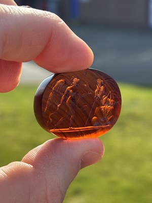 Lot 60 - A LARGE PASTE INTAGLIO AFTER THE ANTIQUE OF THE PRINCE STANISLAS PONIATOWSKI COLLECTION