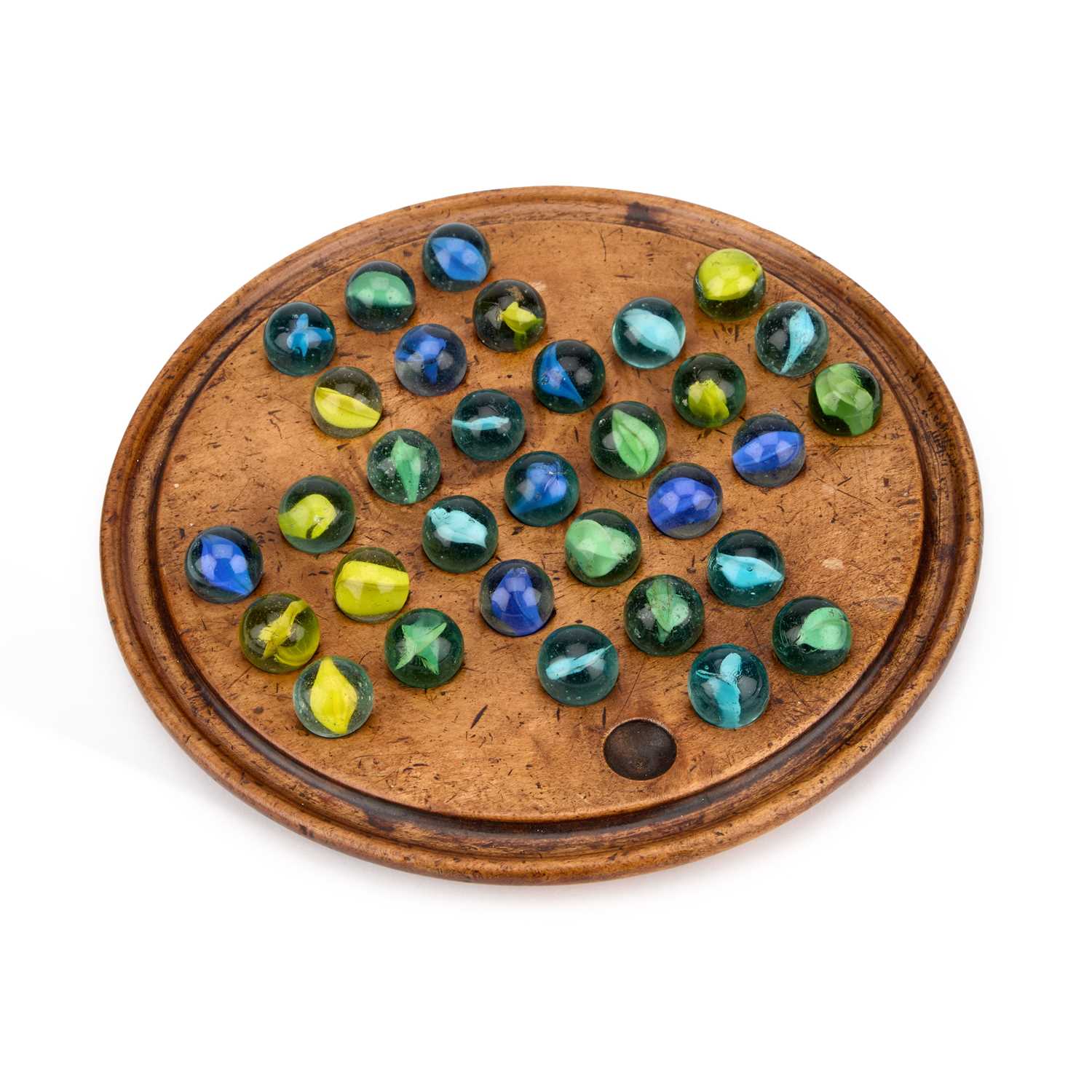 Lot 38 - A VICTORIAN WALNUT SOLITAIRE BOARD