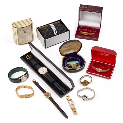 Lot 796 - A GROUP OF WATCHES AND A CLOCK