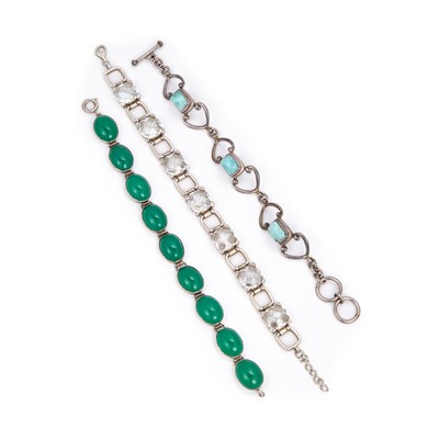 Lot 889 - THREE GEM-SET BRACELETS