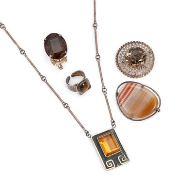 Lot 844 - A GROUP OF GEM-SET JEWELLERY