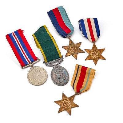 Lot 22 - A SECOND WORLD WAR FIVE MEDAL GROUP