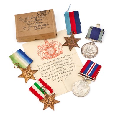 Lot 19 - A BOXED SECOND WORLD WAR FIVE MEDAL GROUP