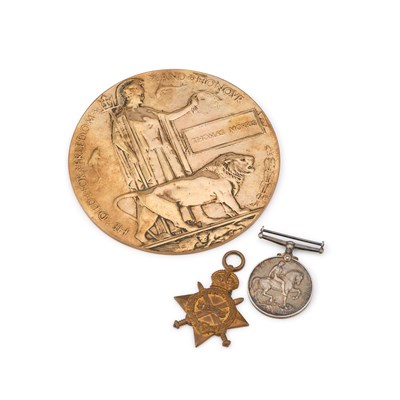 Lot 31 - A FIRST WORLD WAR MEDAL PAIR, WITH DEATH PLAQUE