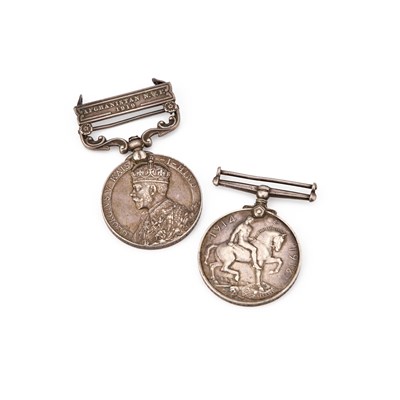 Lot 17 - A GEORGE V INDIA GENERAL SERVICE MEDAL AND FIRST WORLD WAR MEDAL