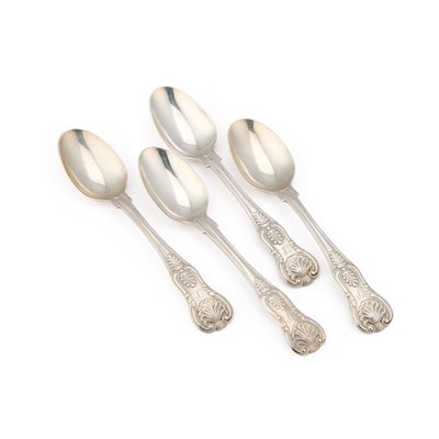 Lot 716 - A SET OF FOUR WILLIAM IV SILVER TEASPOONS