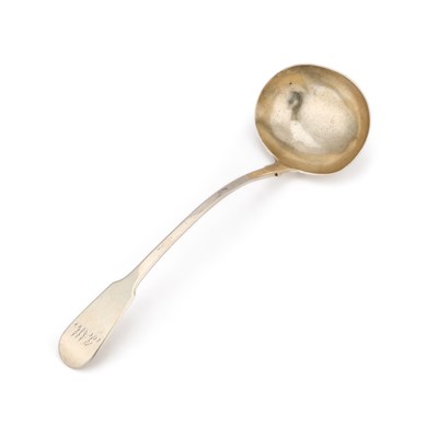 Lot 693 - A WILLIAM IV SILVER SOUP LADLE
