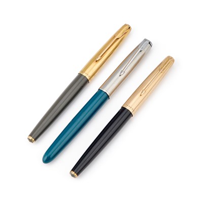 Lot 308 - THREE PARKER FOUNTAIN PENS
