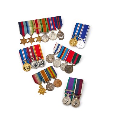 Lot 20 - A COLLECTION OF MOUNTED MINIATURE MEDAL GROUPS