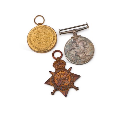 Lot 25 - A FIRST WORLD WAR MEDAL TRIO