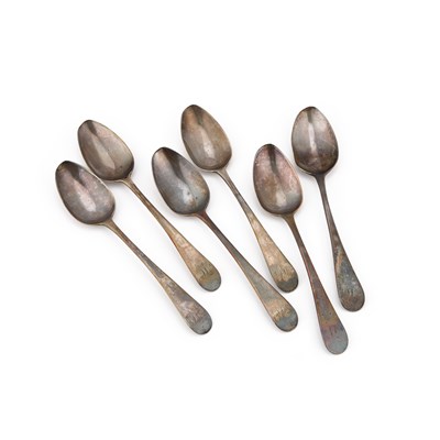 Lot 732 - A SET OF SIX GEORGE IV SILVER TEASPOONS