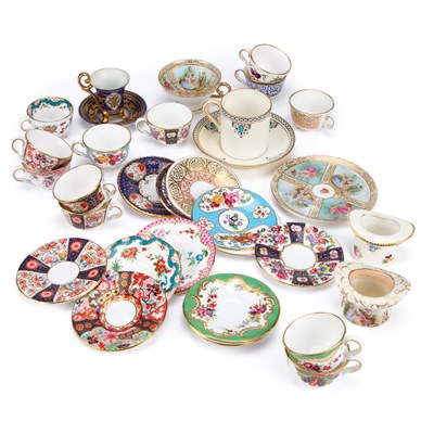 Lot 113 - A COLLECTION OF PORCELAIN MINIATURE CUPS AND SAUCERS