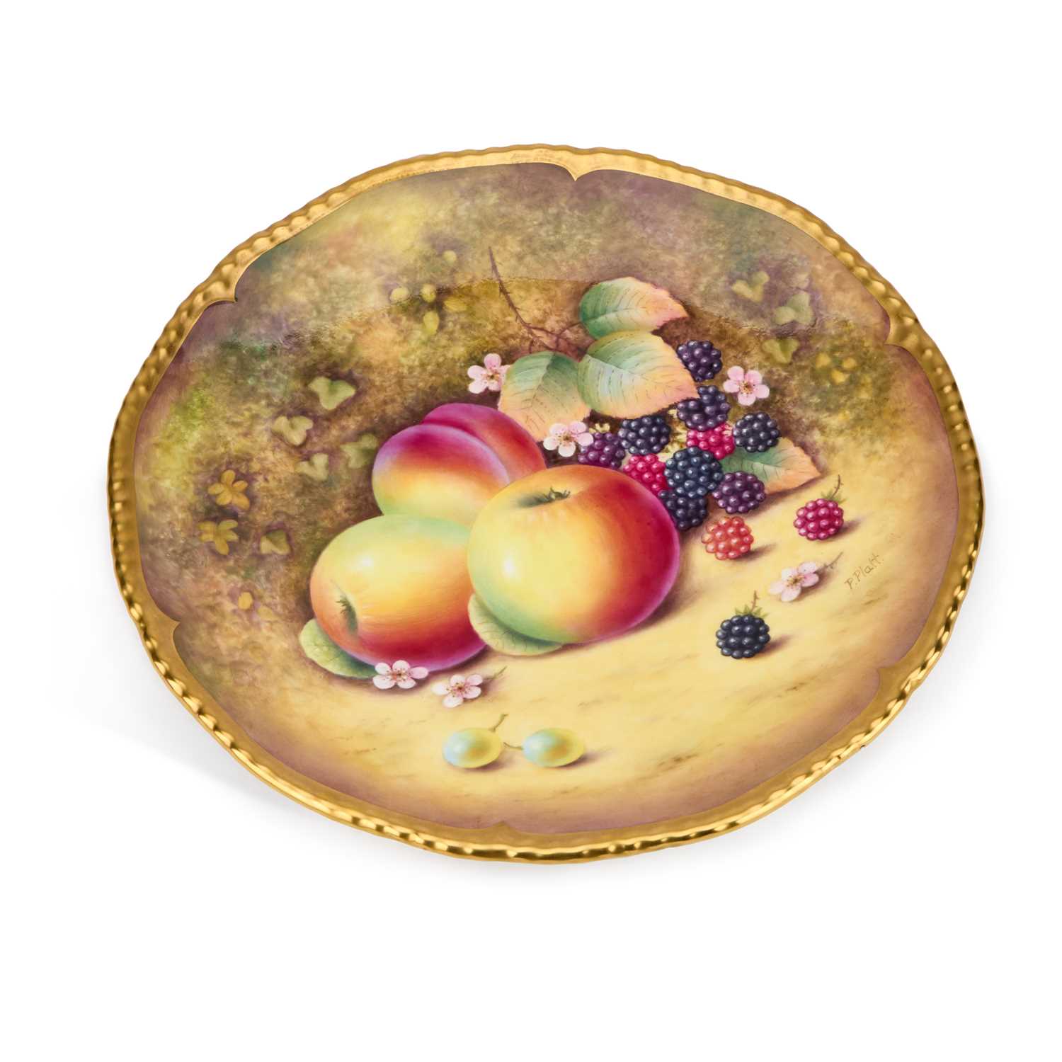 Lot 123 - A ROYAL WORCESTER FRUIT PAINTED PLATE