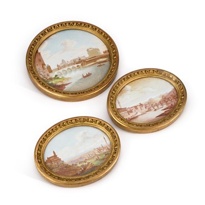 Lot 97 - A SET OF THREE 19TH CENTURY PORCELAIN PLAQUES