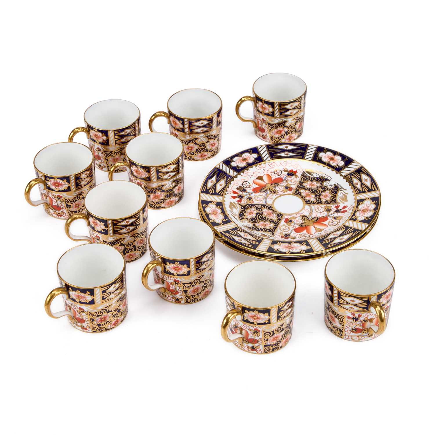 Lot 90 - TEN ROYAL CROWN DERBY IMARI PATTERN COFFEE CANS