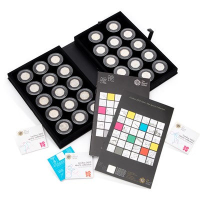 Lot 42 - A ROYAL MINT LONDON 2012 SILVER 50P SPORTS COLLECTION SET