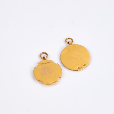 Lot 1035 - TWO 9 CARAT GOLD SPORTS MEDALLIONS