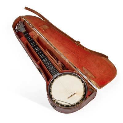 Lot 334 - AN 1875 THE RILEY-BAKER PERFECTED PATENT FIVE-STRING BANJO