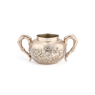 Lot 534 - A CHINESE SILVER TWO-HANDLED SUGAR BOWL