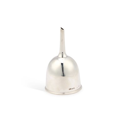Lot 720 - A VICTORIAN SILVER WINE FUNNEL