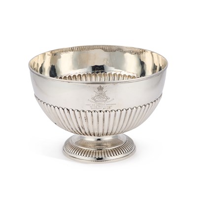 Lot 703 - A LARGE VICTORIAN SILVER PUNCH BOWL