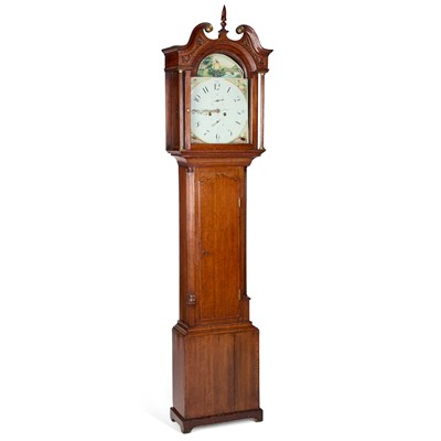 Lot 175 - A GEORGE III OAK EIGHT-DAY LONGCASE CLOCK