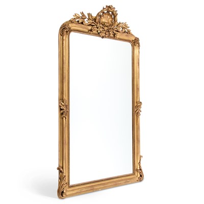 Lot 831 - A LARGE PERIOD STYLE GILT COMPOSITION PIER MIRROR