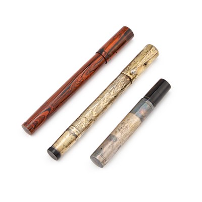 Lot 726 - A SILVER-GILT WATERMAN 42 SAFETY FOUNTAIN PEN