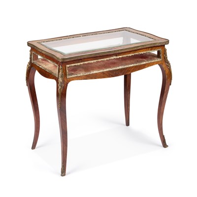Lot 823 - A 19TH CENTURY GILT-METAL MOUNTED ROSEWOOD BIJOUTERIE TABLE