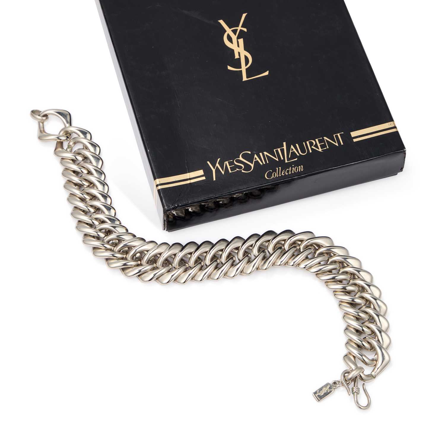 Lot 462 - ROBERT GOOSSENS FOR YVES SAINT LAURENT, A SILVER TONE TWISTED LINK STATEMENT NECKLACE