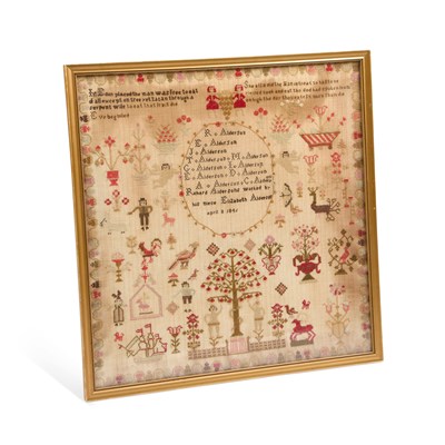 Lot 28 - A LARGE EARLY VICTORIAN SAMPLER