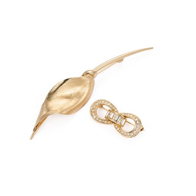 Lot 466 - CHRISTIAN DIOR, TWO GOLD TONE BROOCHES