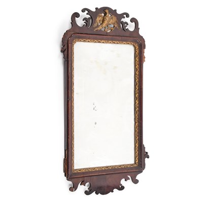 Lot 547 - A 19TH CENTURY MAHOGANY FRETWORK MIRROR