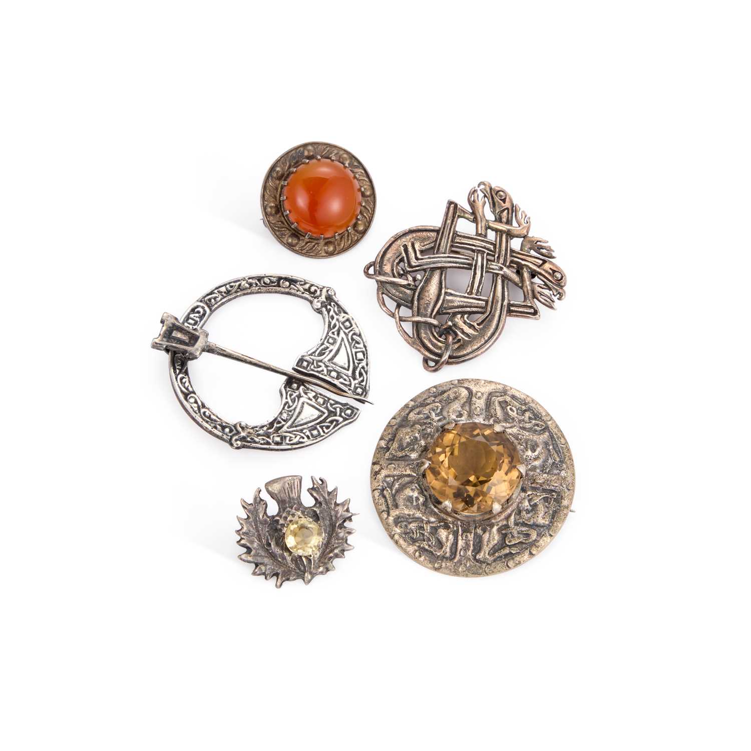 Lot 478 - FIVE SCOTTISH BROOCHES