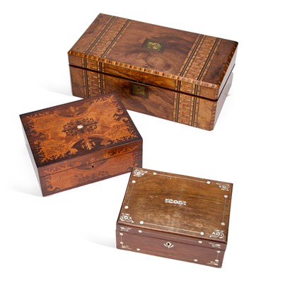 Lot 560 - THREE 19TH CENTURY INLAID BOXES