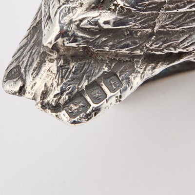 Lot 264 - A PAIR OF ELIZABETH II CAST SILVER MODELS OF PARTRIDGE