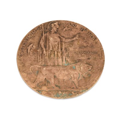Lot 4 - A FIRST WORLD WAR DEATH PLAQUE
